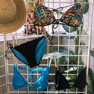 Multi Color Two Piece Bikini + 2 additional Tops